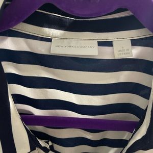 Large New York and company striped shirt.